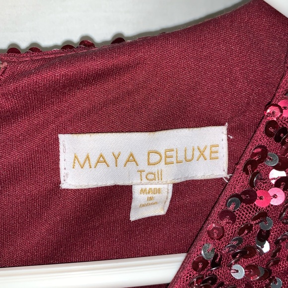 Bridesmaid mix dress. Red with sequence top - Picture 2 of 5